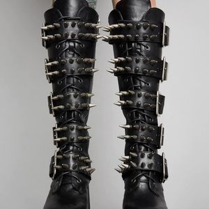 spiked platform boots